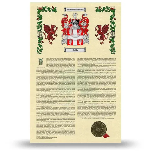 Bath Armorial History with Coat of Arms