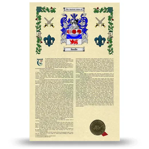 Baulle Armorial History with Coat of Arms
