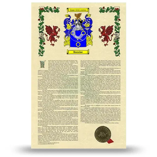 Beawine Armorial History with Coat of Arms
