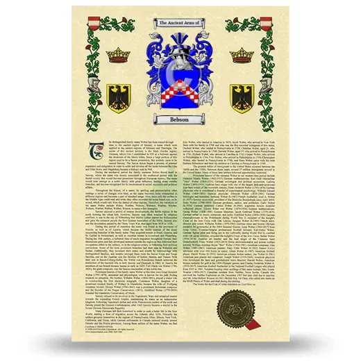 Bebson Armorial History with Coat of Arms