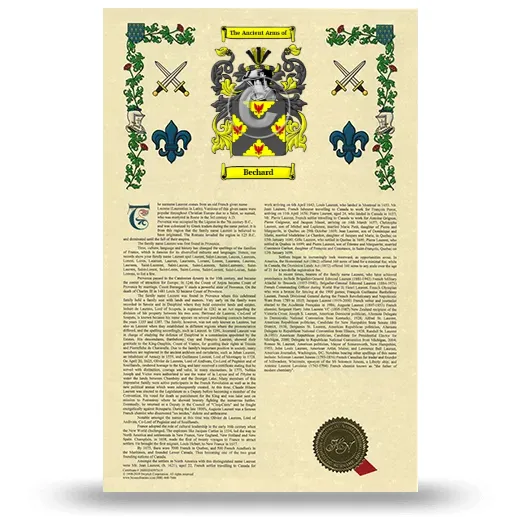 Bechard Armorial History with Coat of Arms