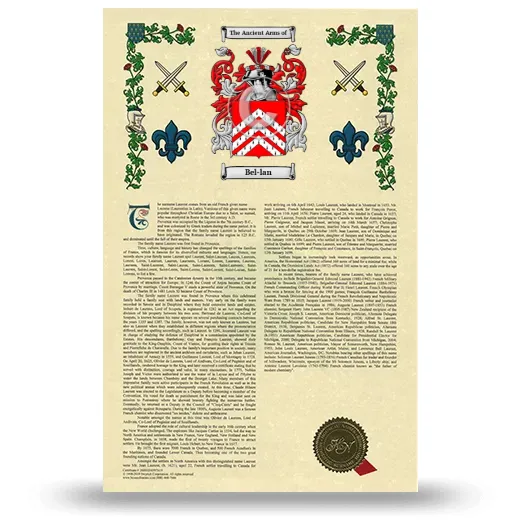 Bel-lan Armorial History with Coat of Arms