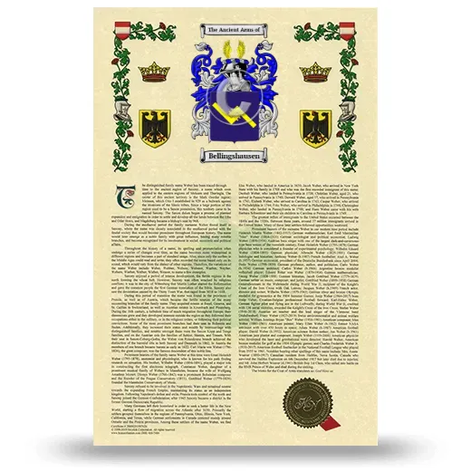 Bellingshausen Armorial History with Coat of Arms