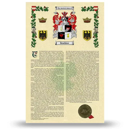 Benckiser Armorial History with Coat of Arms