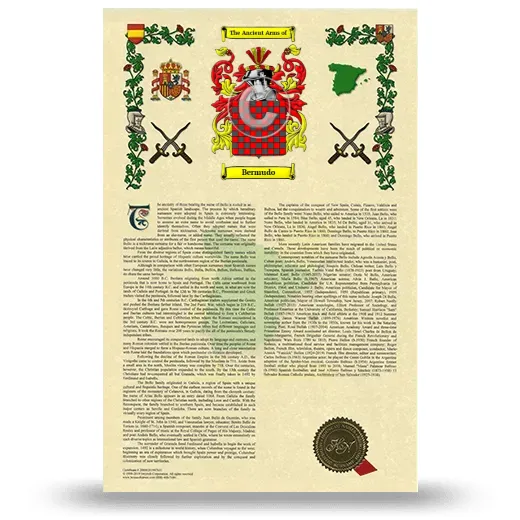 Bermudo Armorial History with Coat of Arms
