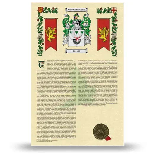 Bernát Armorial History with Coat of Arms