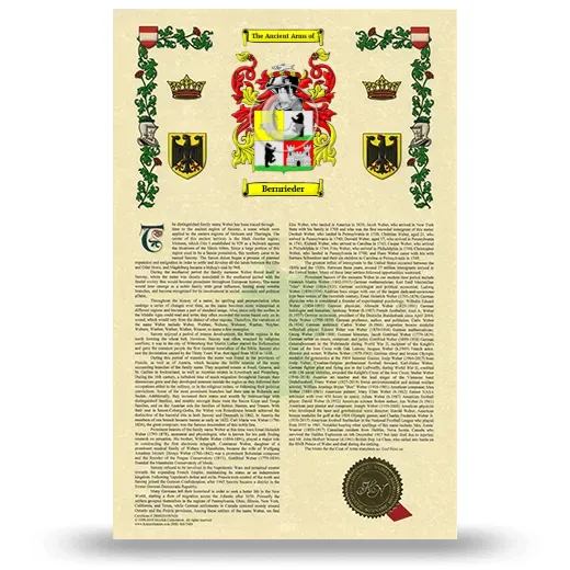 Bernrieder Armorial History with Coat of Arms
