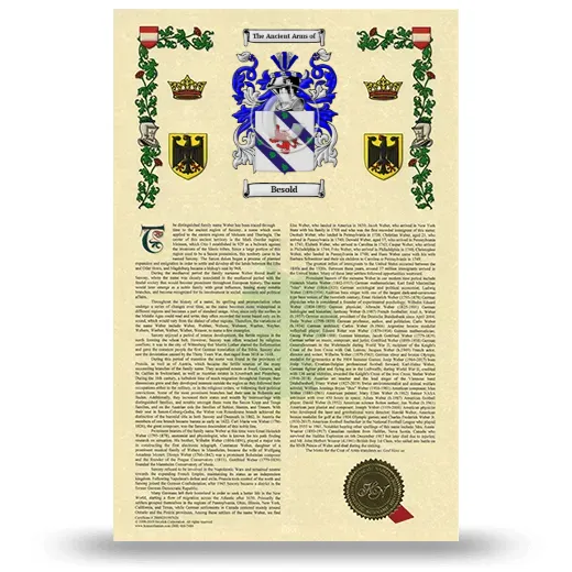 Besold Armorial History with Coat of Arms