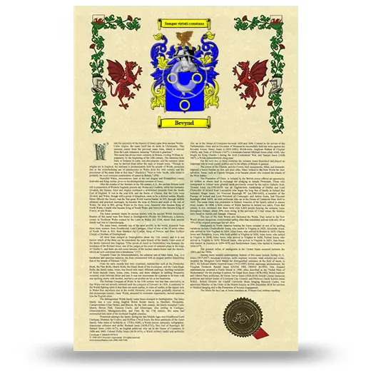 Bevynd Armorial History with Coat of Arms