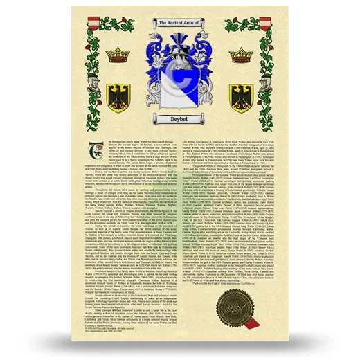 Beybel Armorial History with Coat of Arms