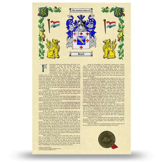 Beyel Armorial History with Coat of Arms