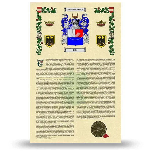 Bibi Armorial History with Coat of Arms