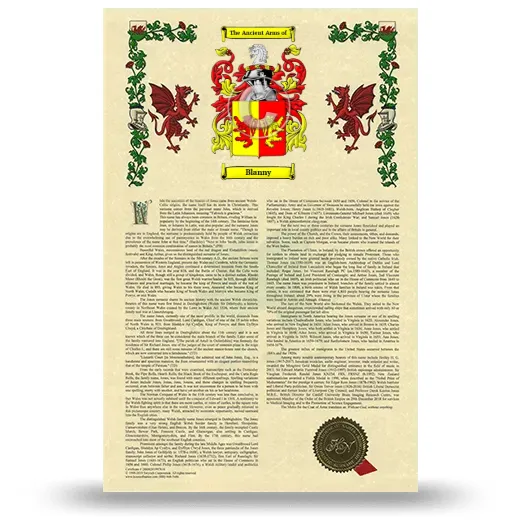 Blanny Armorial History with Coat of Arms