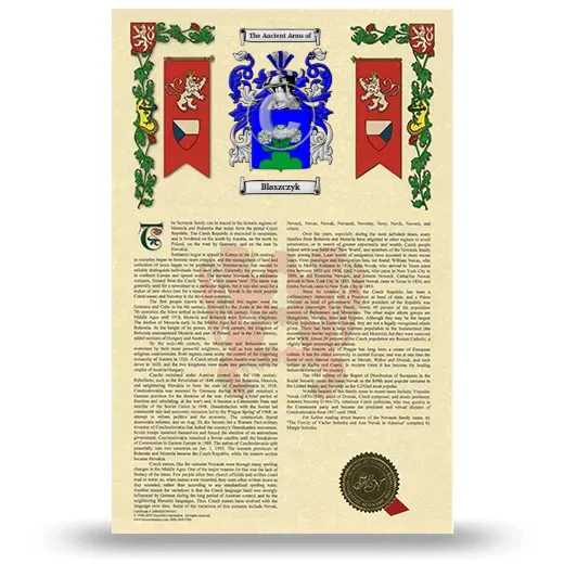 Blaszczyk Armorial History with Coat of Arms