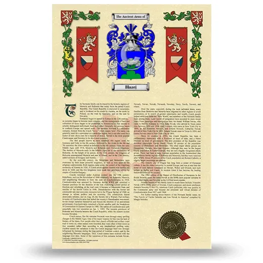 Blazej Armorial History with Coat of Arms