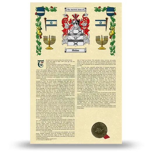 Bluhm Armorial History with Coat of Arms