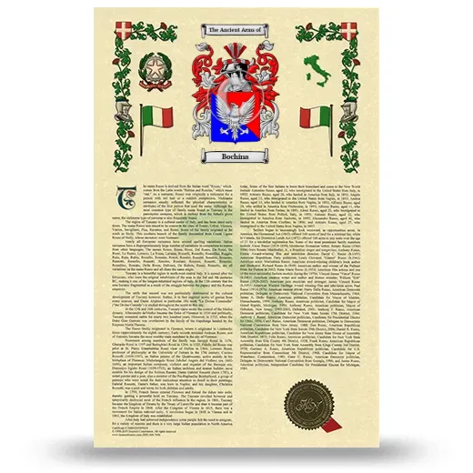 Bochina Armorial History with Coat of Arms