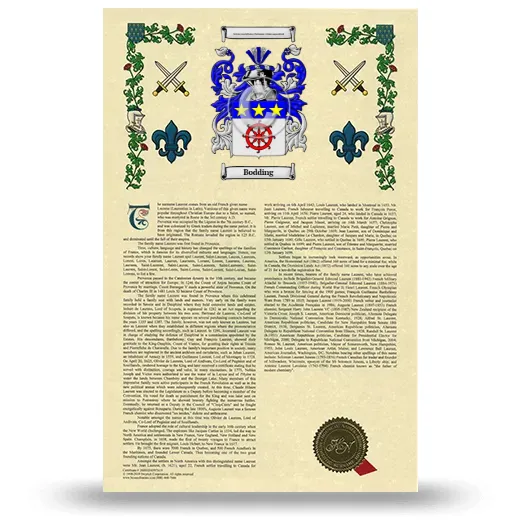 Bodding Armorial History with Coat of Arms