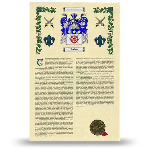 Bodins Armorial History with Coat of Arms