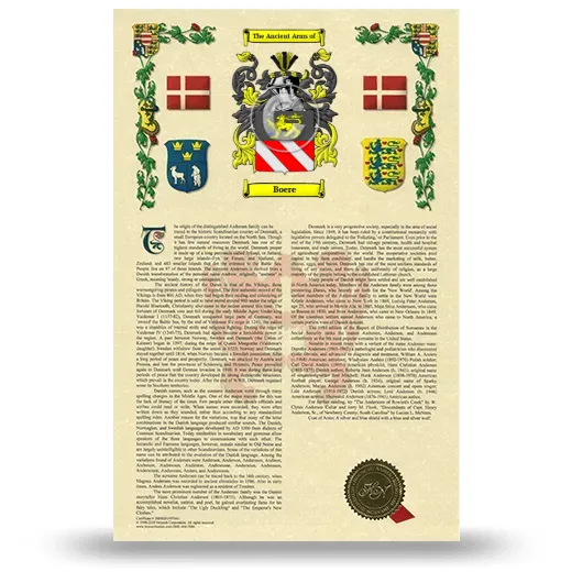 Boere Armorial History with Coat of Arms
