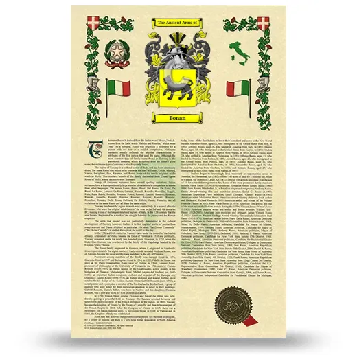 Bonan Armorial History with Coat of Arms