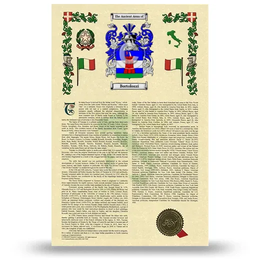 Bortolozzi Armorial History with Coat of Arms