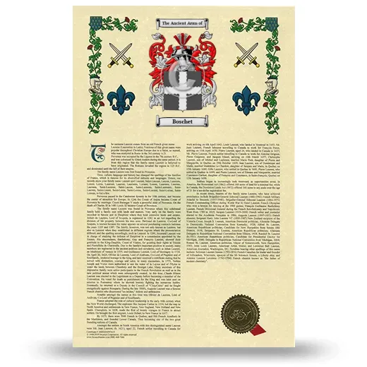 Boschet Armorial History with Coat of Arms