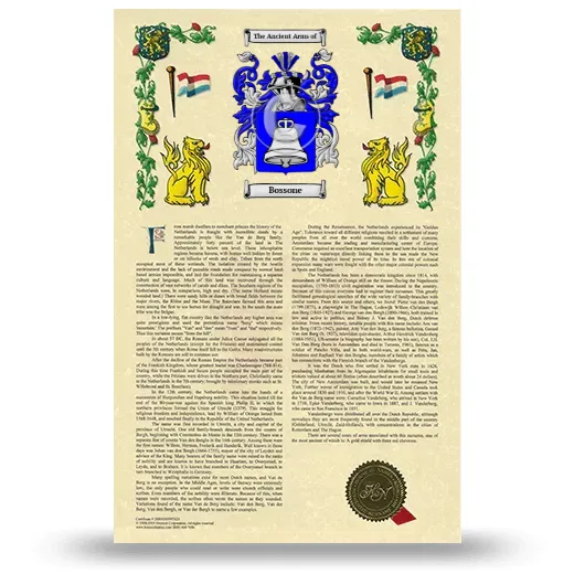 Bossone Armorial History with Coat of Arms
