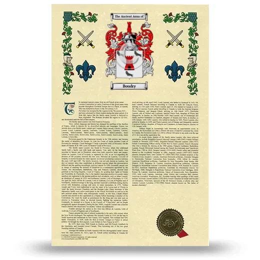 Boudry Armorial History with Coat of Arms