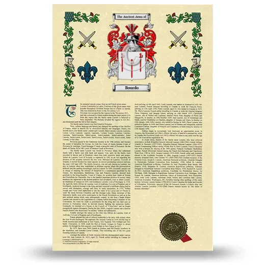 Bourdo Armorial History with Coat of Arms