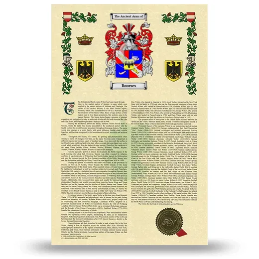 Bourses Armorial History with Coat of Arms