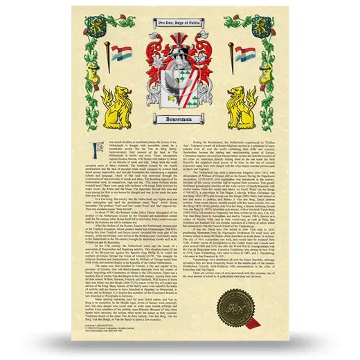 Bouwman Armorial History with Coat of Arms