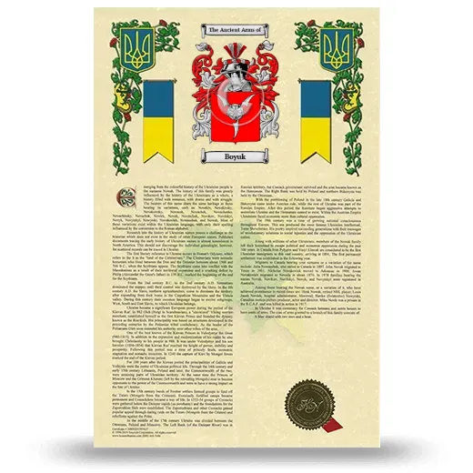 Boyuk Armorial History with Coat of Arms