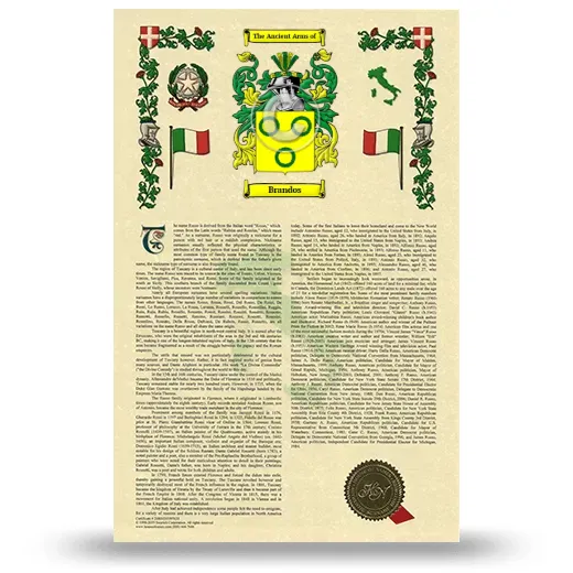 Brandos Armorial History with Coat of Arms