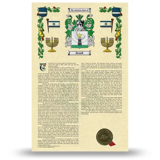 Brandt Armorial History with Coat of Arms