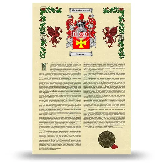 Branwen Armorial History with Coat of Arms
