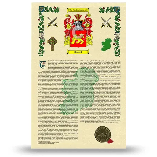 Brassil Armorial History with Coat of Arms