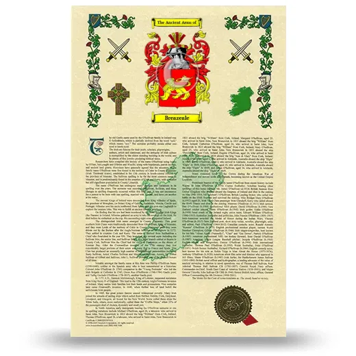 Breazeale Armorial History with Coat of Arms
