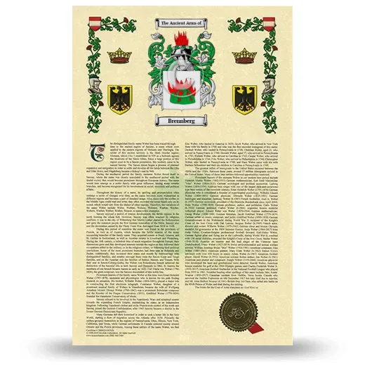 Brennberg Armorial History with Coat of Arms