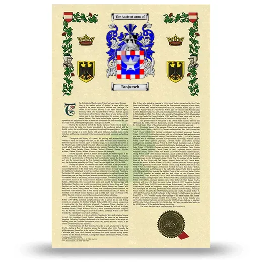 Brojatsch Armorial History with Coat of Arms