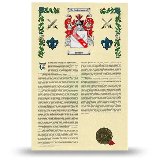 Brokaw Armorial History with Coat of Arms