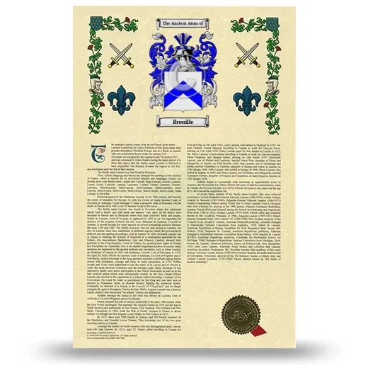 Brouille Armorial History with Coat of Arms