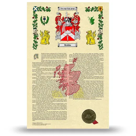Bruhin Armorial History with Coat of Arms