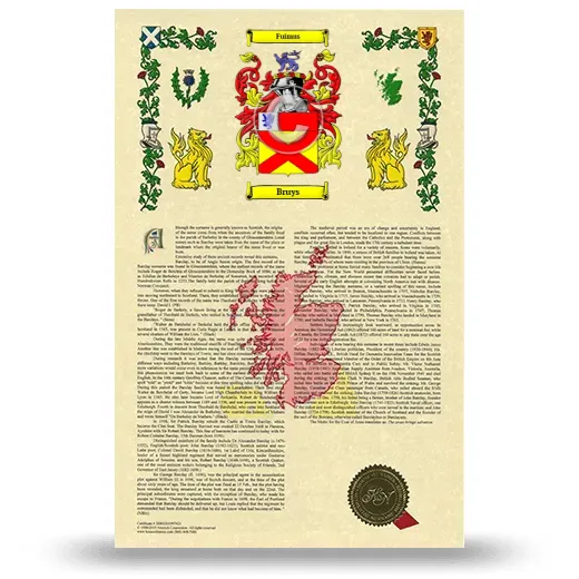 Bruys Armorial History with Coat of Arms