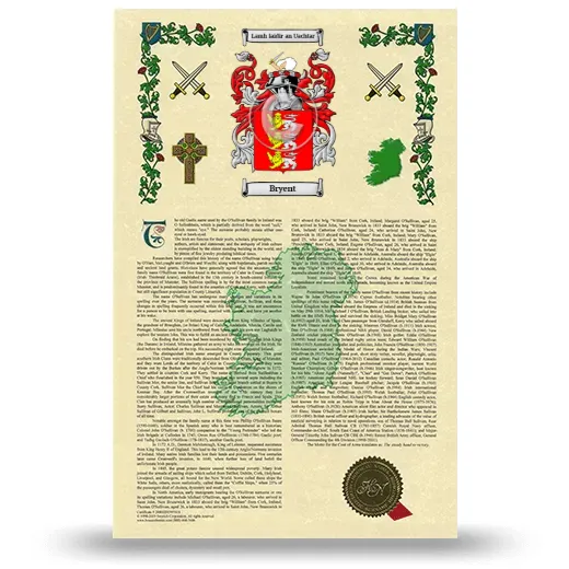 Bryent Armorial History with Coat of Arms