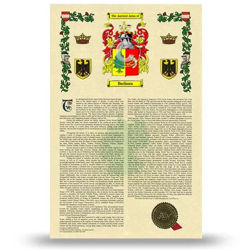 Buchorn Armorial History with Coat of Arms