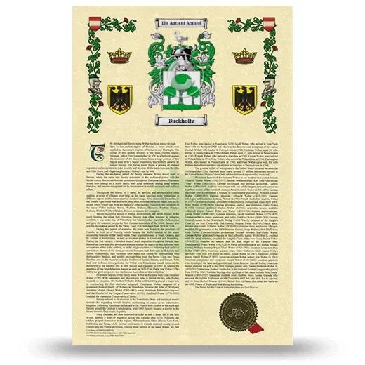 Buckholtz Armorial History with Coat of Arms