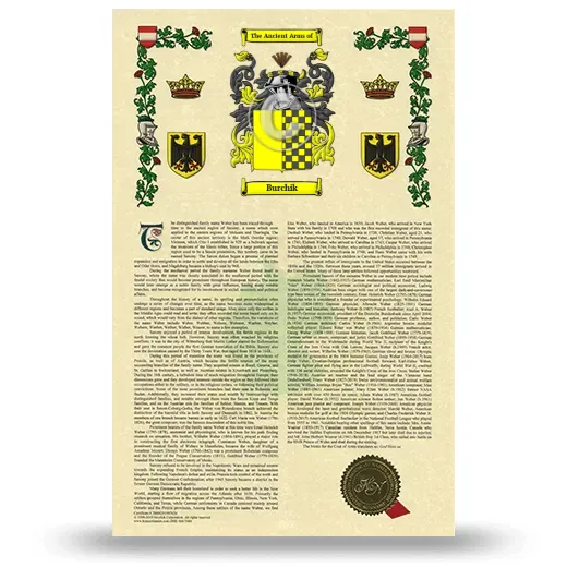 Burchik Armorial History with Coat of Arms