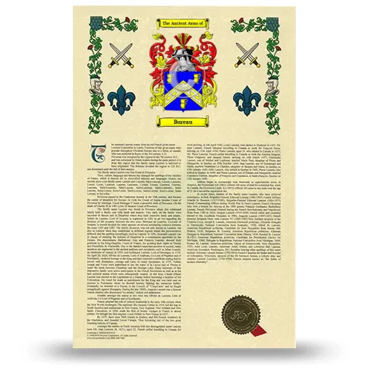 Bureau Armorial History with Coat of Arms