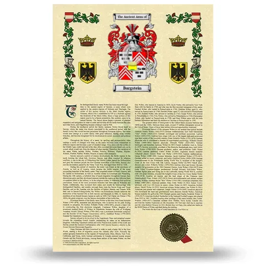 Burgstein Armorial History with Coat of Arms
